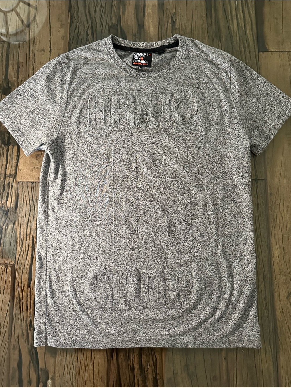 Superdry Osaka 6 Men’s Heather Grey Embossed Logo Short Sleeve Tee